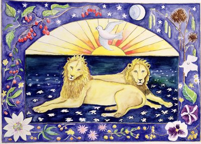 Lions (month of December from a calendar) by Vivika Alexander